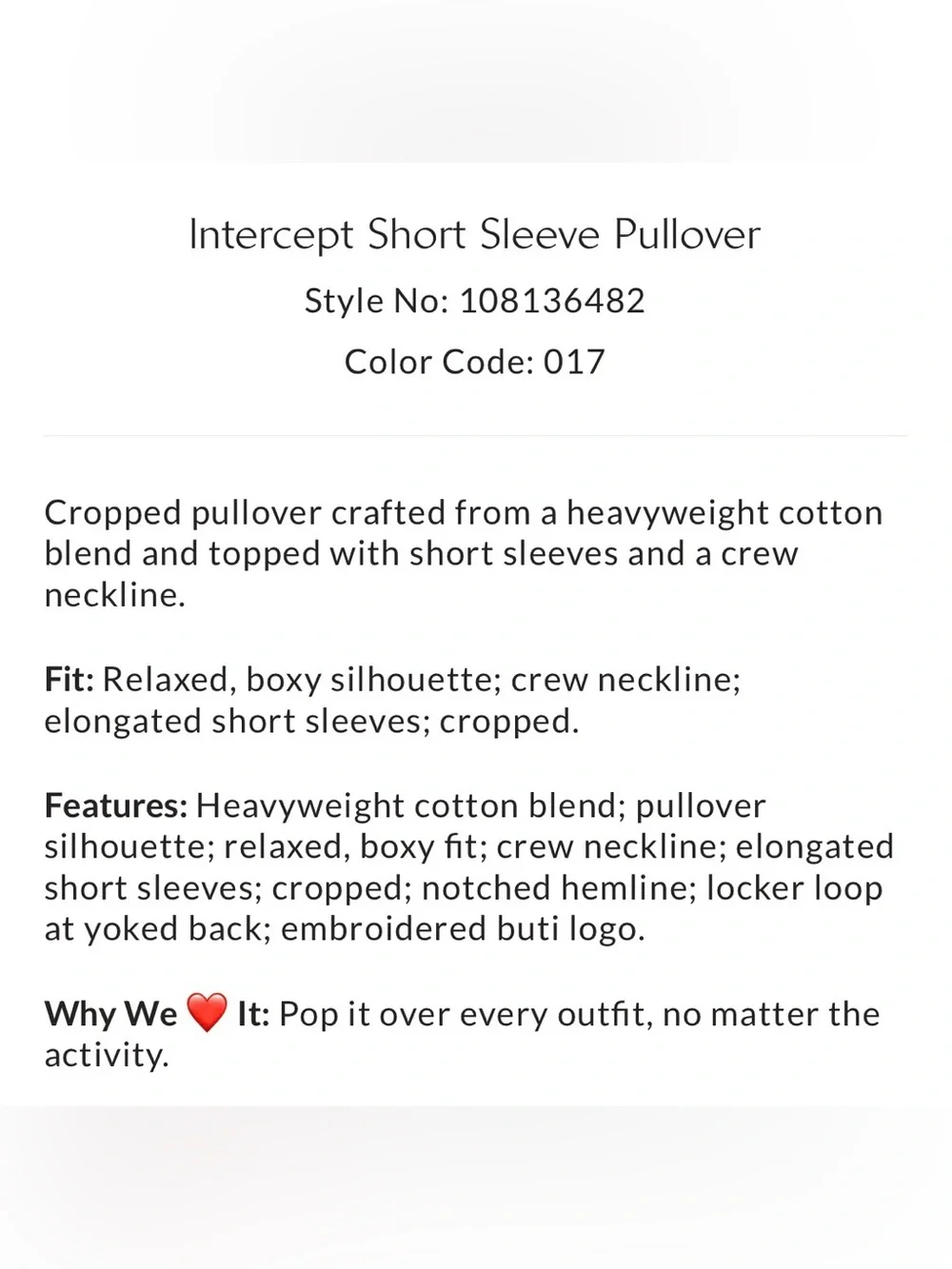 Free People Movement Intercept Short Sleeve Crop